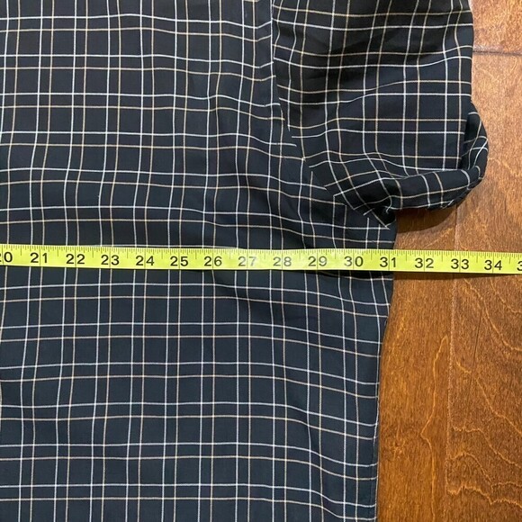 Polo Ralph Lauren Vintage 90s Big & Tall Checkered Black Tan Button Up Shirt XXL - Picture 6 of 7